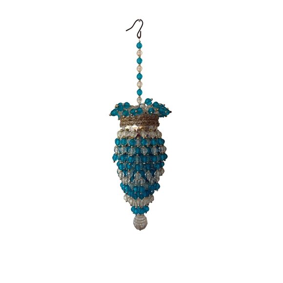 Christmas Cascading Chandelier Ornament Beaded Tea Ball Fan Pull Charm Bohemian - Picture 6 of 10